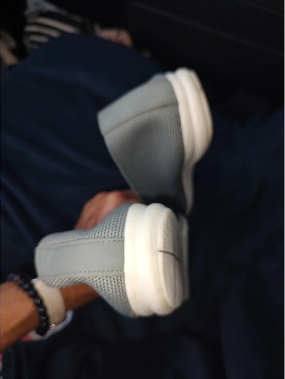 Andiamo Casper Knit Flats, Woven Slip-on Comfort Loafers Light Grey Casual Shoes